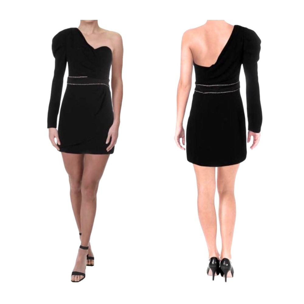 Never worn with tags, Bebe one shoulder black mini dress